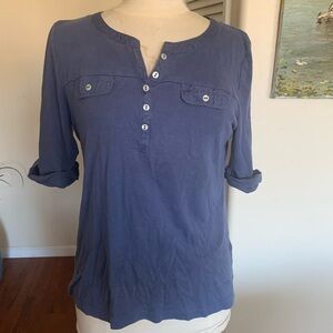 Croft & Barrow Women's Indigo Button-Down Shirt